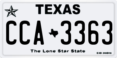 TX license plate CCA3363