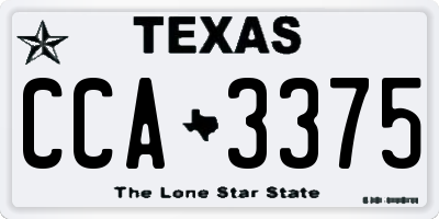 TX license plate CCA3375