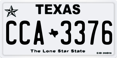 TX license plate CCA3376