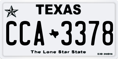 TX license plate CCA3378