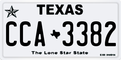 TX license plate CCA3382
