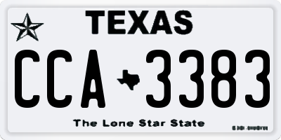 TX license plate CCA3383