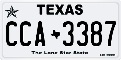 TX license plate CCA3387