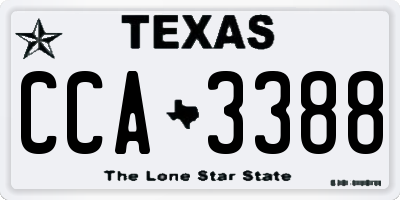 TX license plate CCA3388
