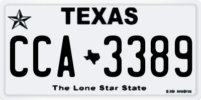 TX license plate CCA3389