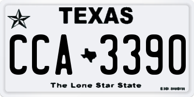 TX license plate CCA3390