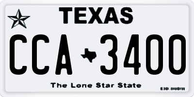 TX license plate CCA3400