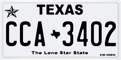 TX license plate CCA3402