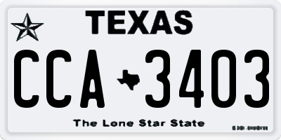 TX license plate CCA3403