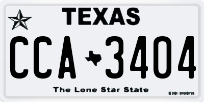 TX license plate CCA3404
