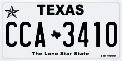 TX license plate CCA3410