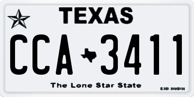 TX license plate CCA3411