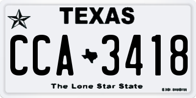 TX license plate CCA3418