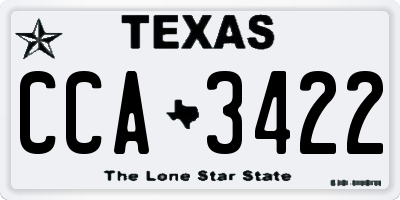TX license plate CCA3422