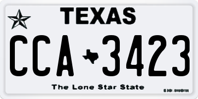 TX license plate CCA3423