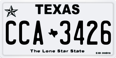 TX license plate CCA3426