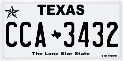 TX license plate CCA3432