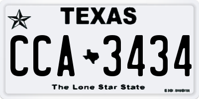 TX license plate CCA3434