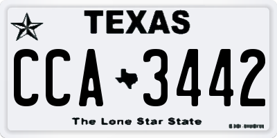 TX license plate CCA3442