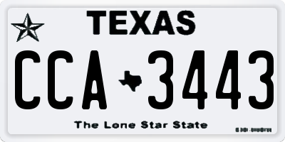TX license plate CCA3443
