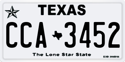 TX license plate CCA3452