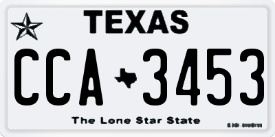 TX license plate CCA3453