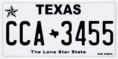 TX license plate CCA3455