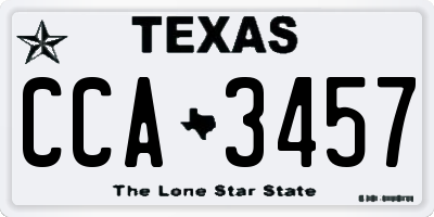 TX license plate CCA3457