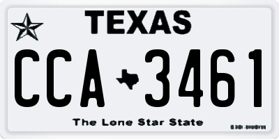 TX license plate CCA3461