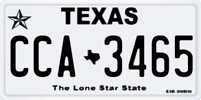 TX license plate CCA3465