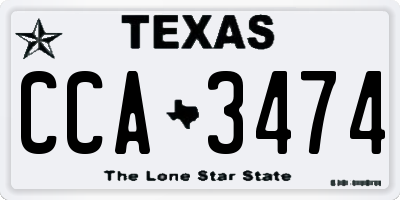TX license plate CCA3474
