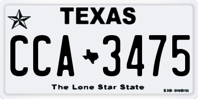 TX license plate CCA3475