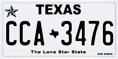 TX license plate CCA3476