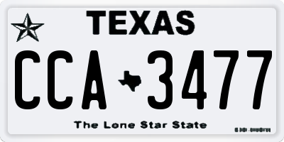 TX license plate CCA3477