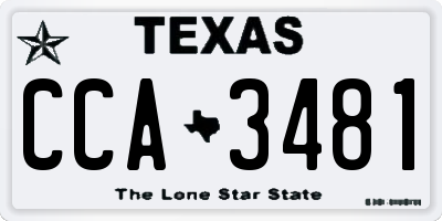 TX license plate CCA3481