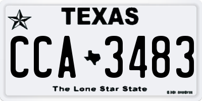 TX license plate CCA3483