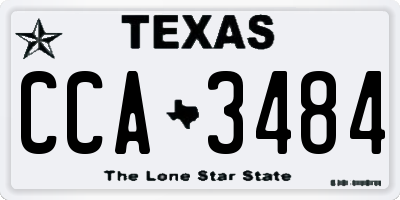 TX license plate CCA3484