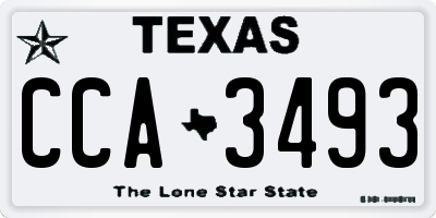 TX license plate CCA3493