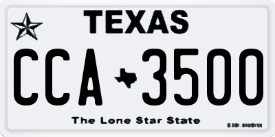 TX license plate CCA3500