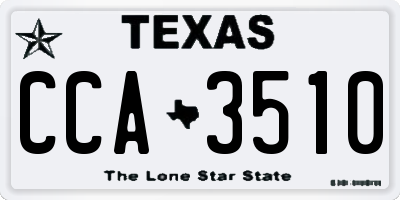 TX license plate CCA3510