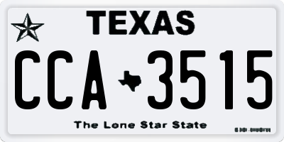 TX license plate CCA3515