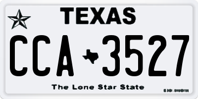 TX license plate CCA3527