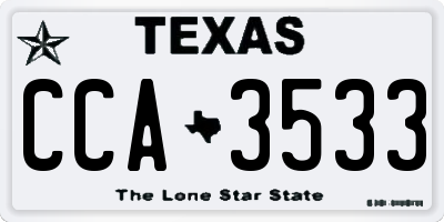 TX license plate CCA3533