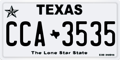 TX license plate CCA3535