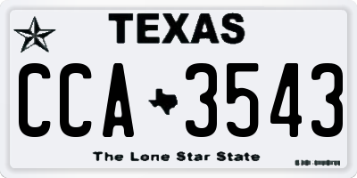 TX license plate CCA3543