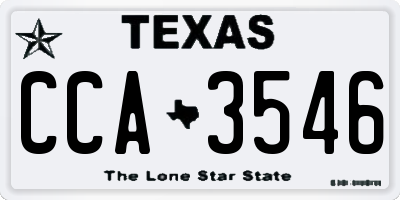TX license plate CCA3546