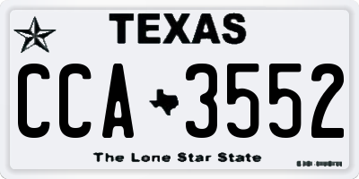 TX license plate CCA3552