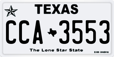 TX license plate CCA3553