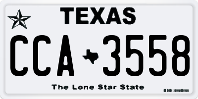 TX license plate CCA3558