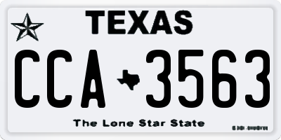 TX license plate CCA3563